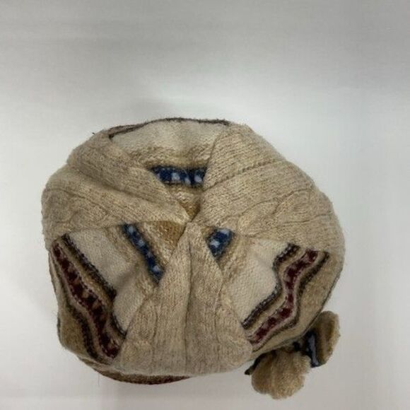Wiki Wool Works Walking Hat Patch Work Beanie Beige Recycled Wool Women One Size main image 11
